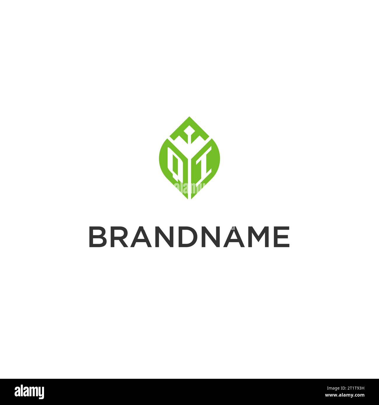 QI monogram with leaf logo design ideas, creative initial letter logo ...