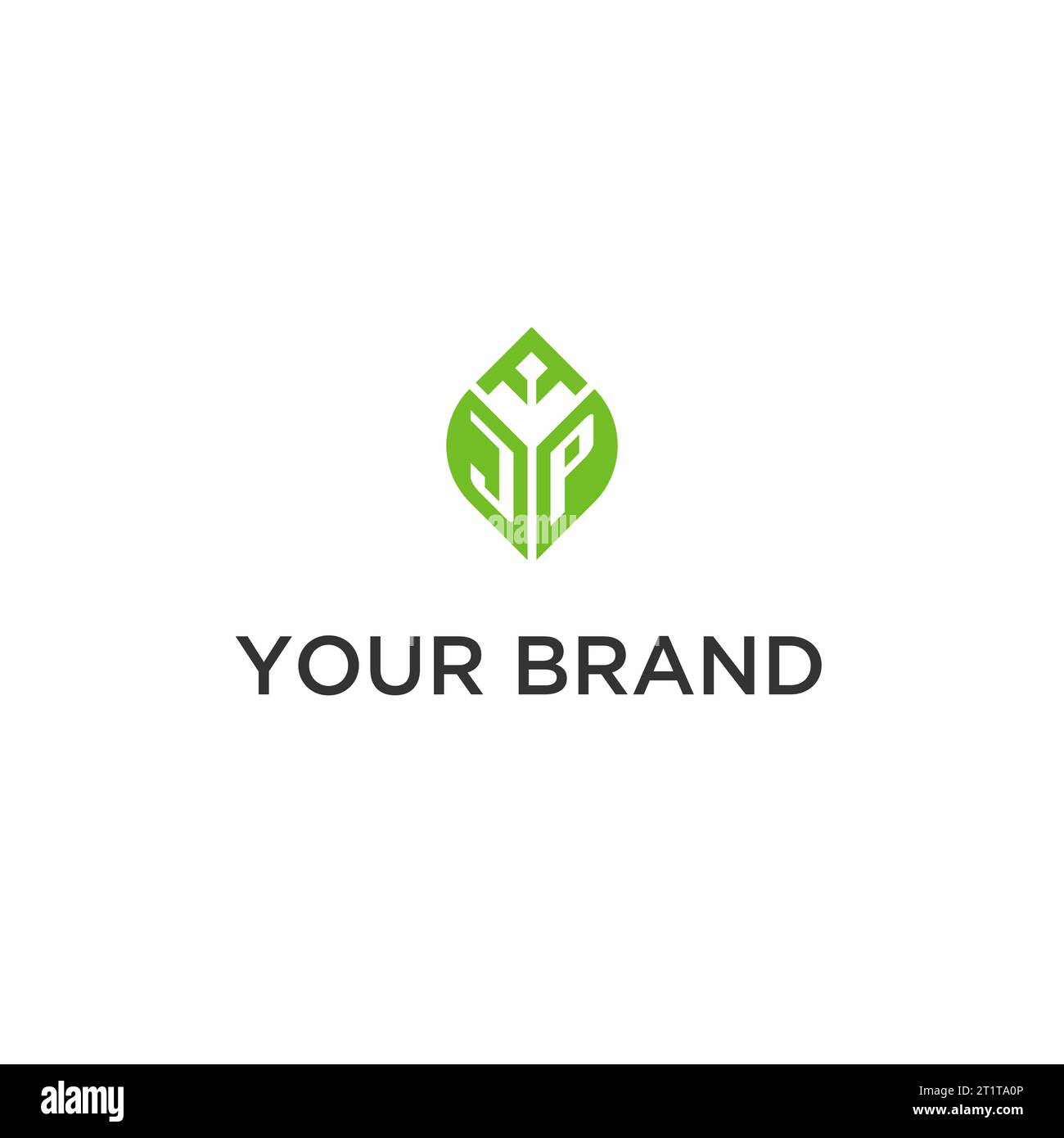 JP monogram with leaf logo design ideas, creative initial letter logo ...
