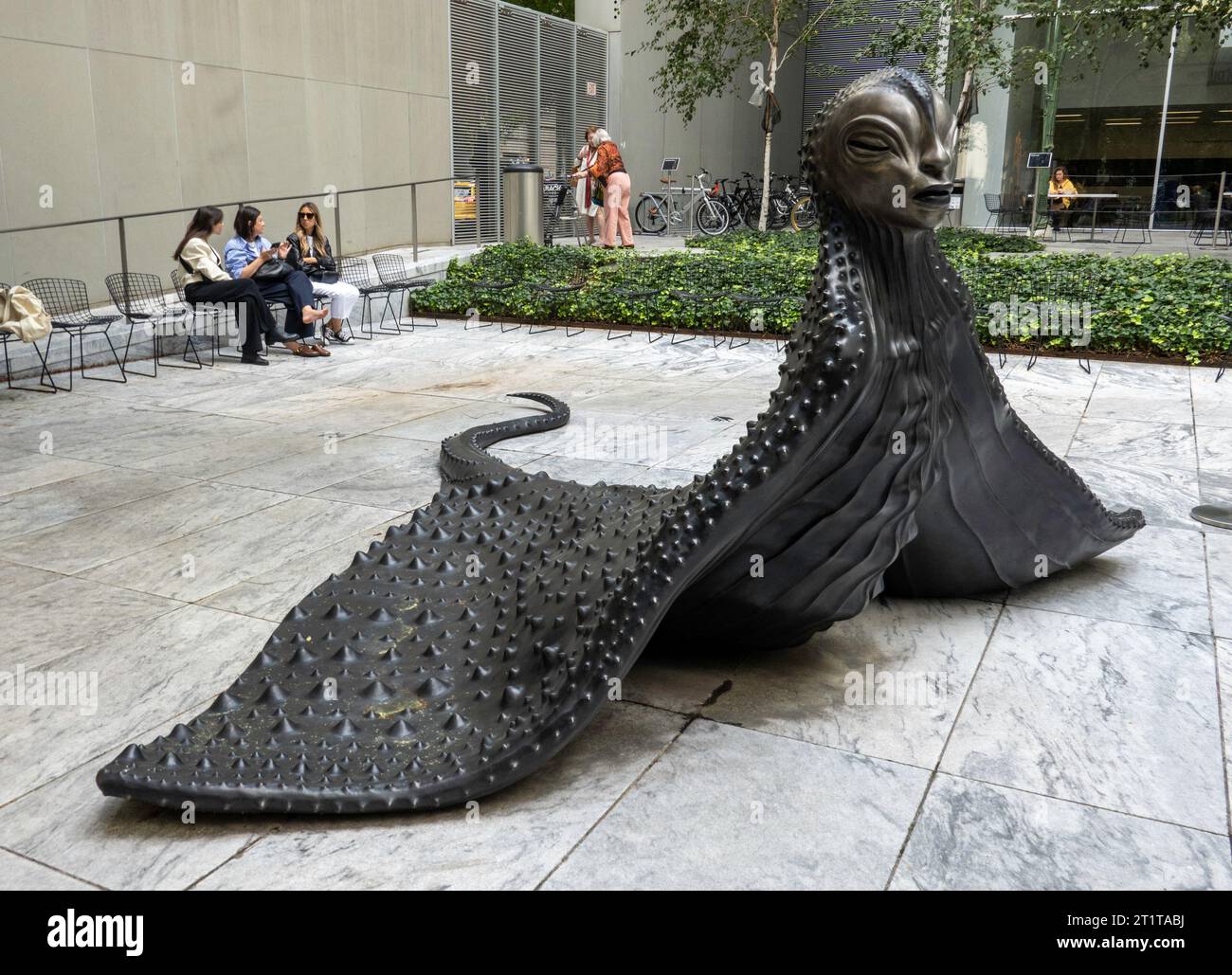 The Abby Aldrich Rockefeller Sculpture Garden is a popular destination at the Museum of Modern Art in New York City, 2023, USA Stock Photo