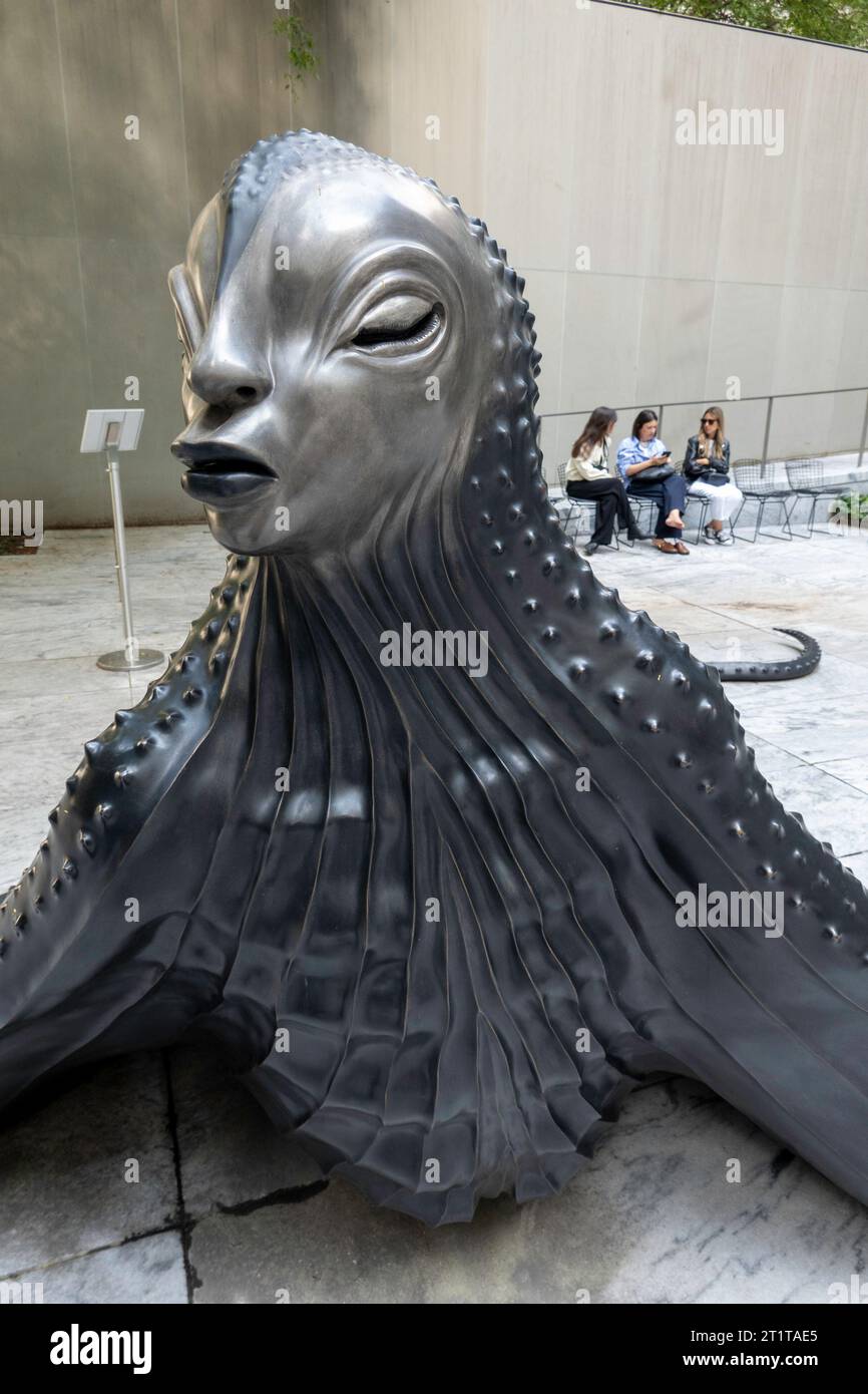 The Abby Aldrich Rockefeller Sculpture Garden is a popular destination at the Museum of Modern Art in New York City, 2023, USA Stock Photo