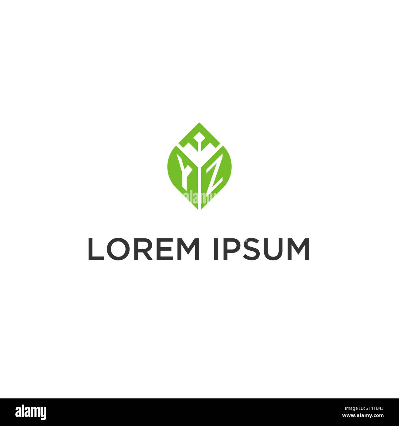 YZ monogram with leaf logo design ideas, creative initial letter logo ...