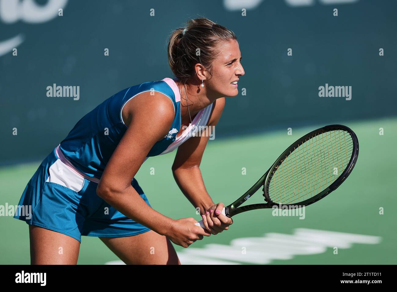 Monastir, Monastir, Tunisia. 15th Oct, 2023. Camilla Rosatello (ITA) in action during the JASMIN OPEN MONASTIR - Monastir - Womens Tennis, WTA250 (Credit Image: © Mathias Schulz/ZUMA Press Wire) EDITORIAL USAGE ONLY! Not for Commercial USAGE! Credit: ZUMA Press, Inc./Alamy Live News Stock Photo