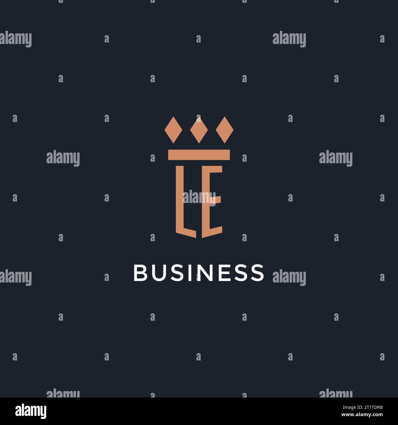 LE logo initial with pillar icon design, luxury monogram style logo for ...