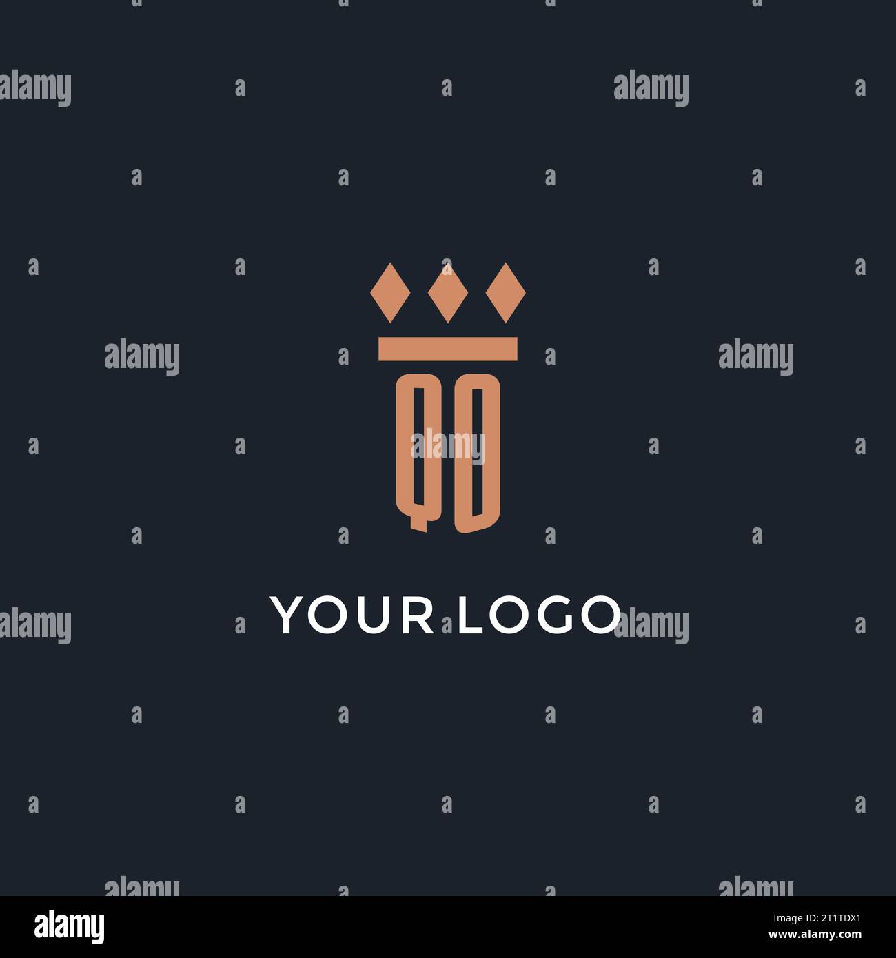 QO logo initial with pillar icon design, luxury monogram style logo for ...