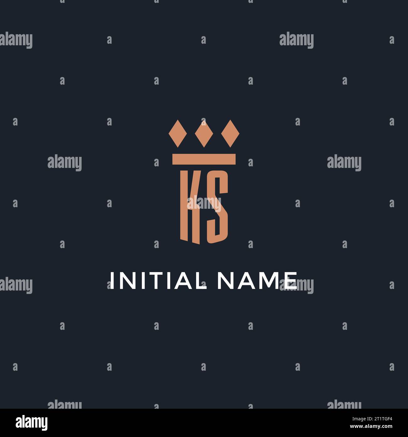 KS logo initial with pillar icon design, luxury monogram style logo for ...