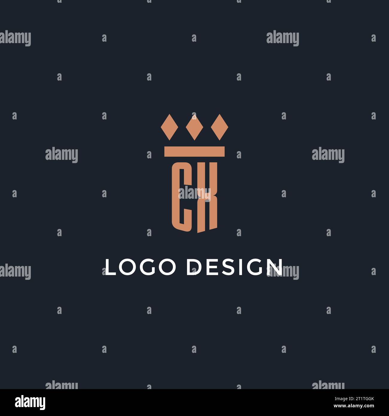 CX logo initial with pillar icon design, luxury monogram style logo for ...