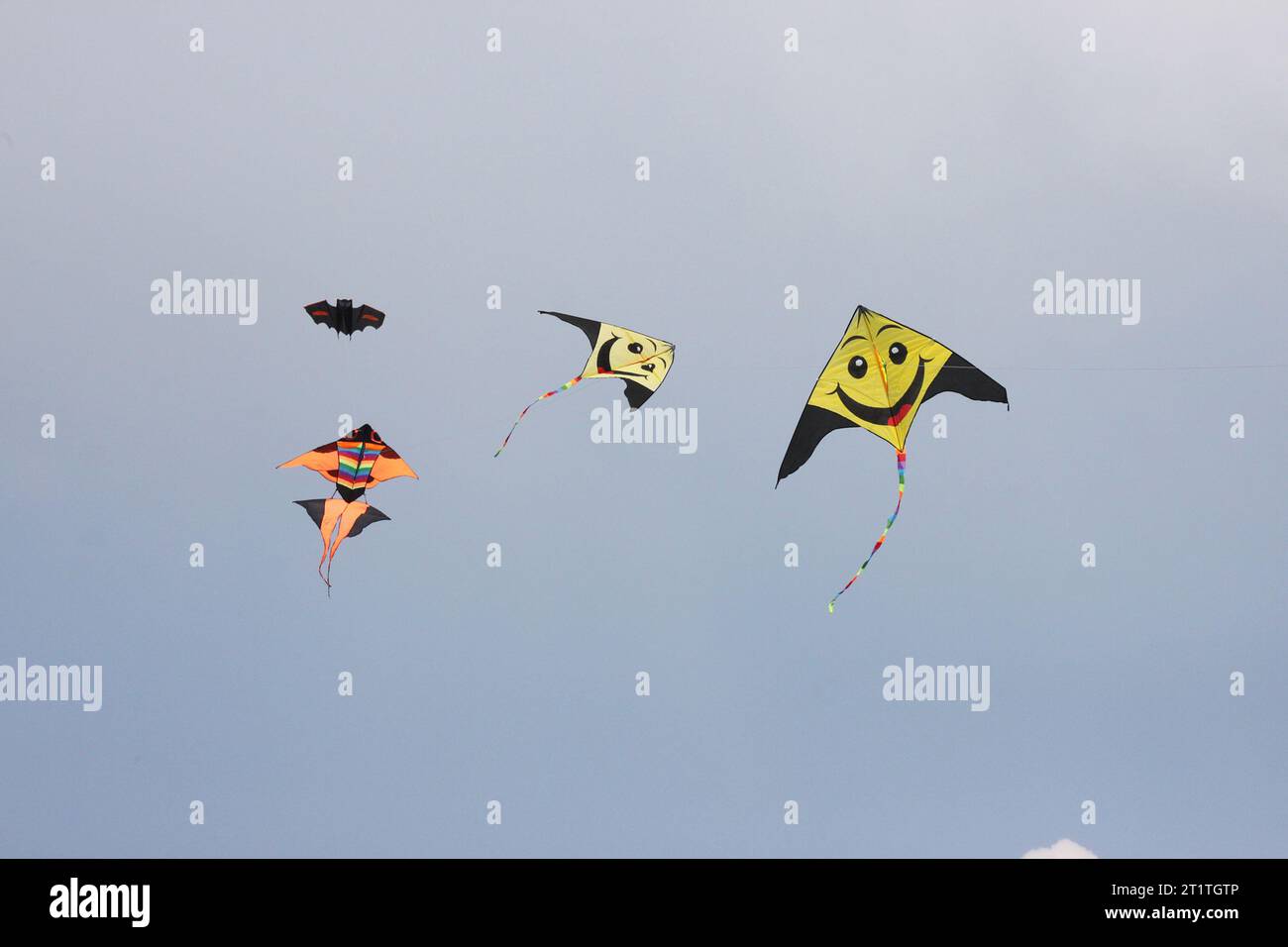 funny kites in the sky. summer, sea colorful kites Stock Photo Alamy