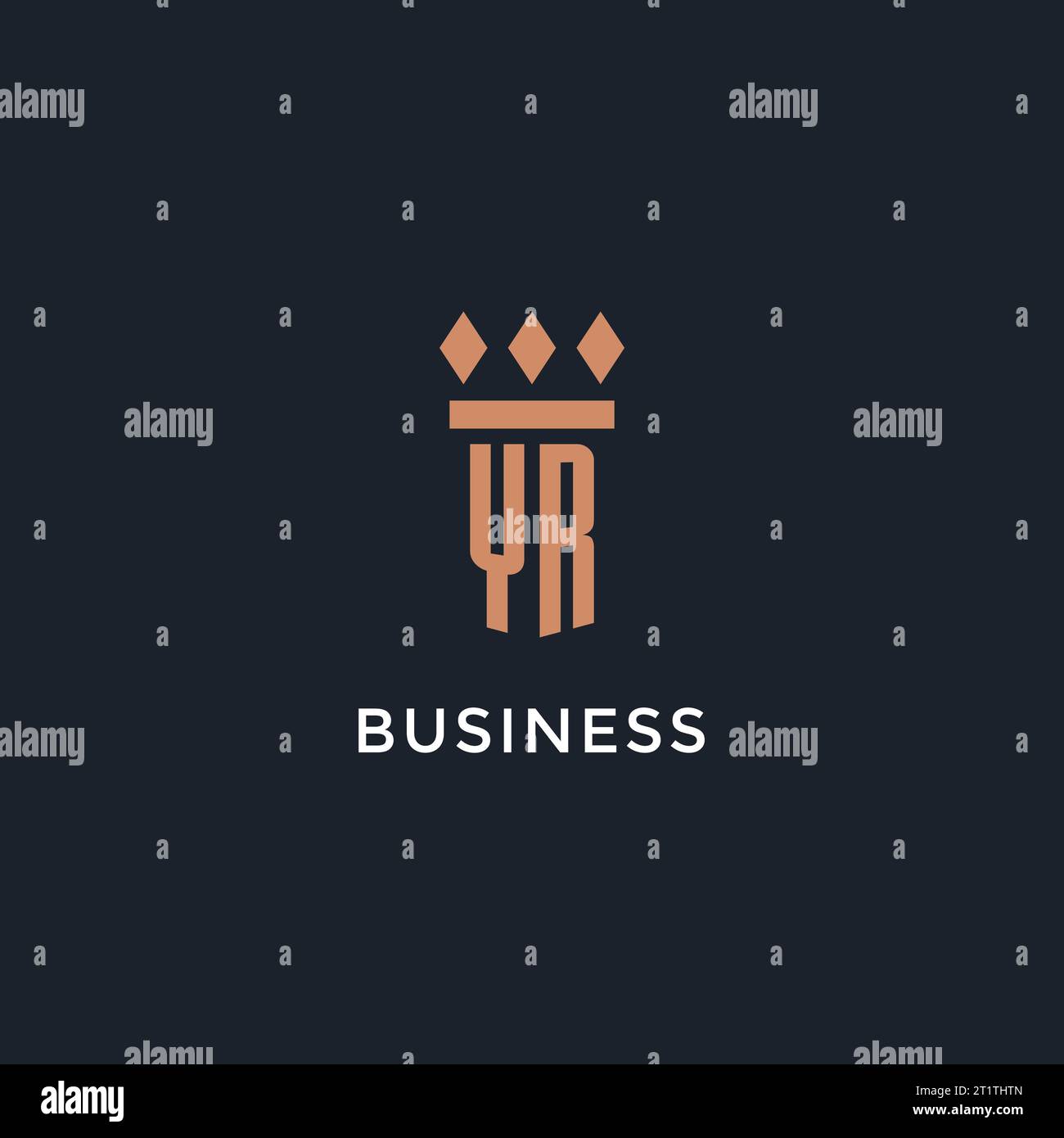 YR logo initial with pillar icon design, luxury monogram style logo for ...