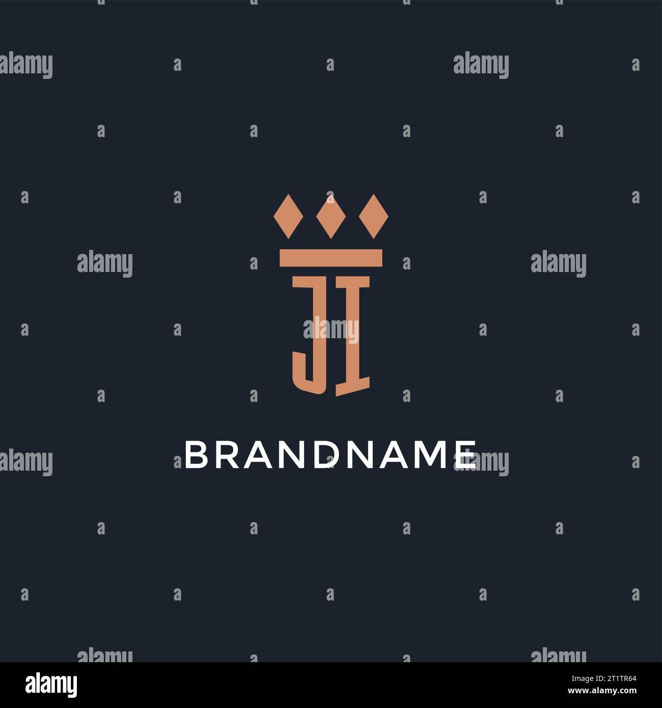 JI logo initial with pillar icon design, luxury monogram style logo for ...