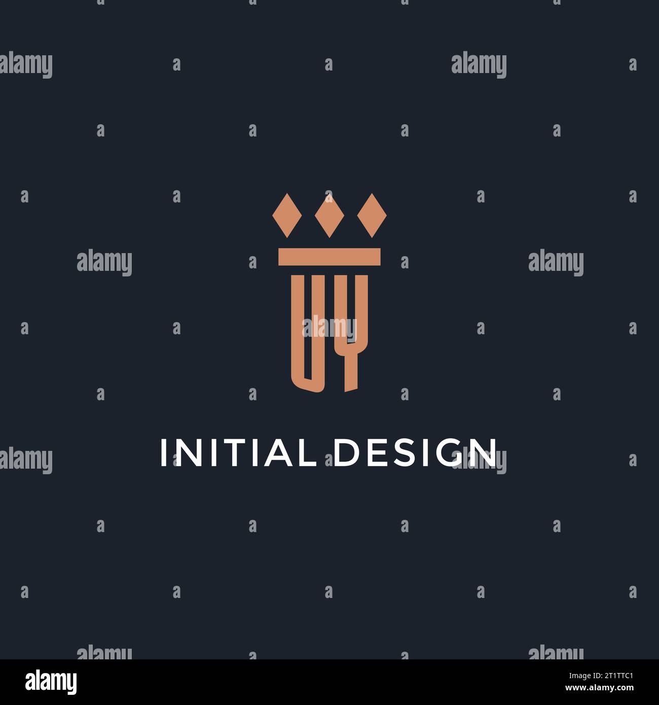 UY logo initial with pillar icon design, luxury monogram style logo for ...