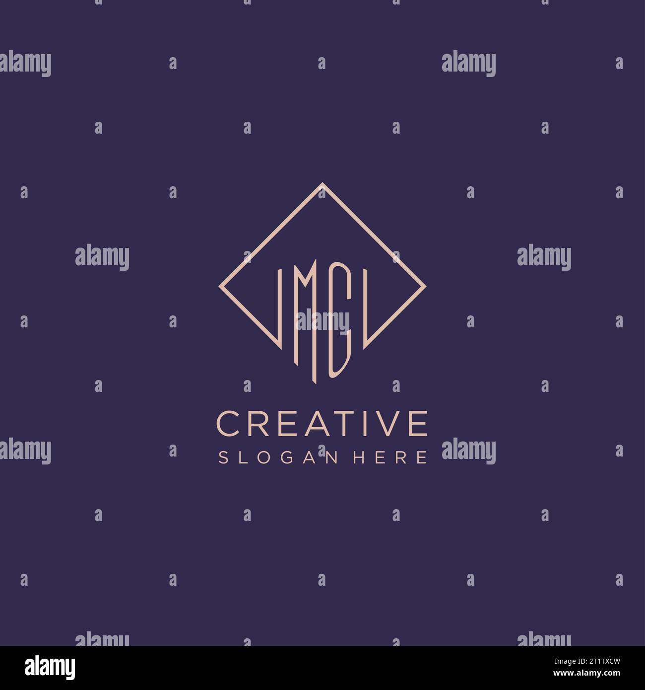 Initials MC logo monogram with rectangle style design vector graphic ...