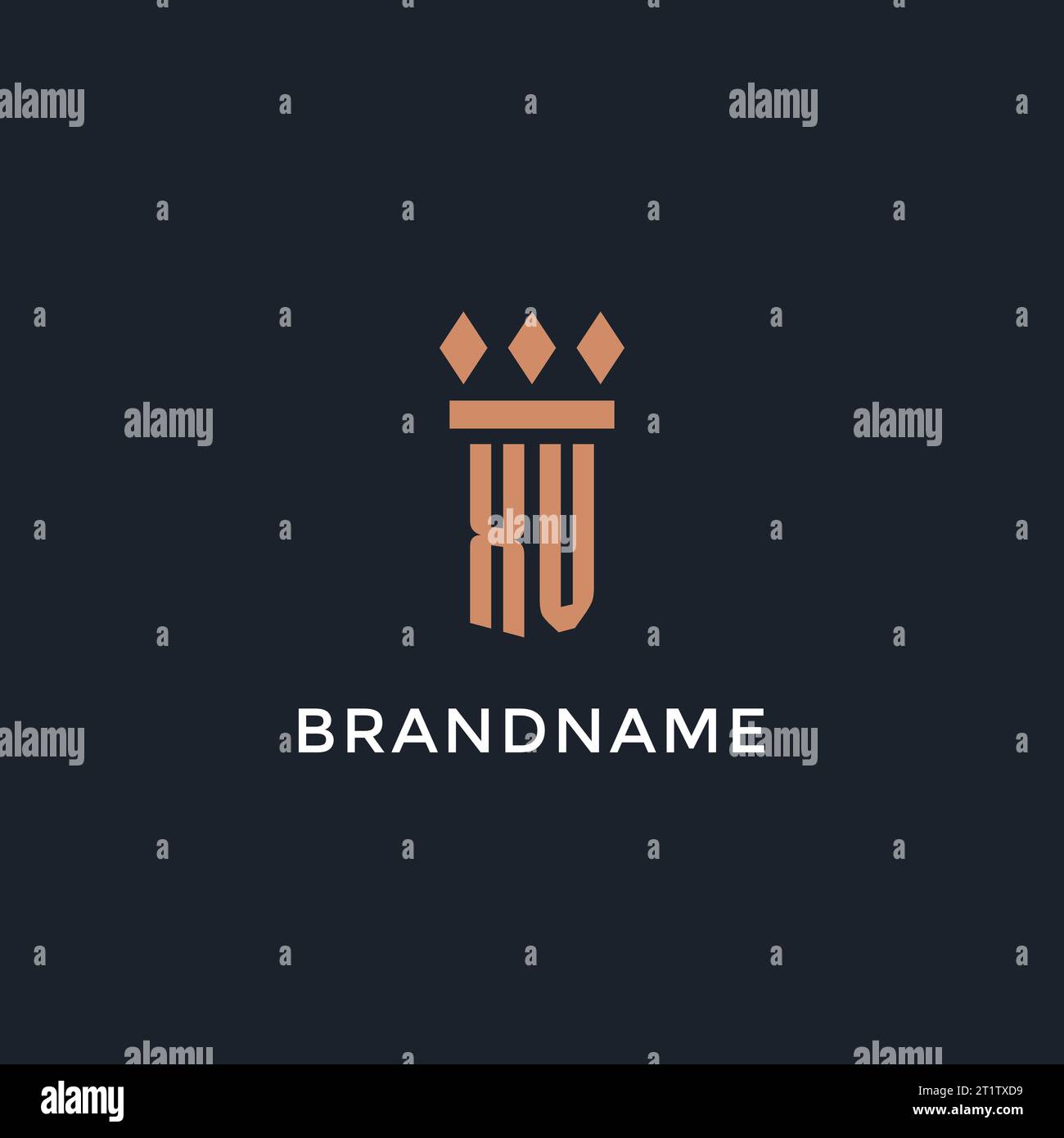 XV logo initial with pillar icon design, luxury monogram style logo for ...