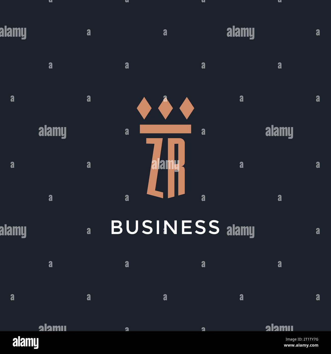 ZR logo initial with pillar icon design, luxury monogram style logo for ...