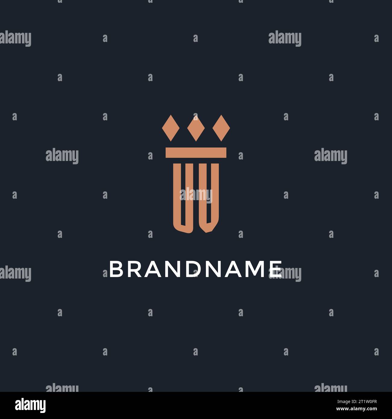UV logo initial with pillar icon design, luxury monogram style logo for ...