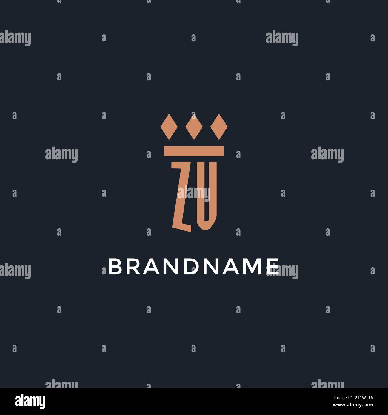 ZV logo initial with pillar icon design, luxury monogram style logo for ...