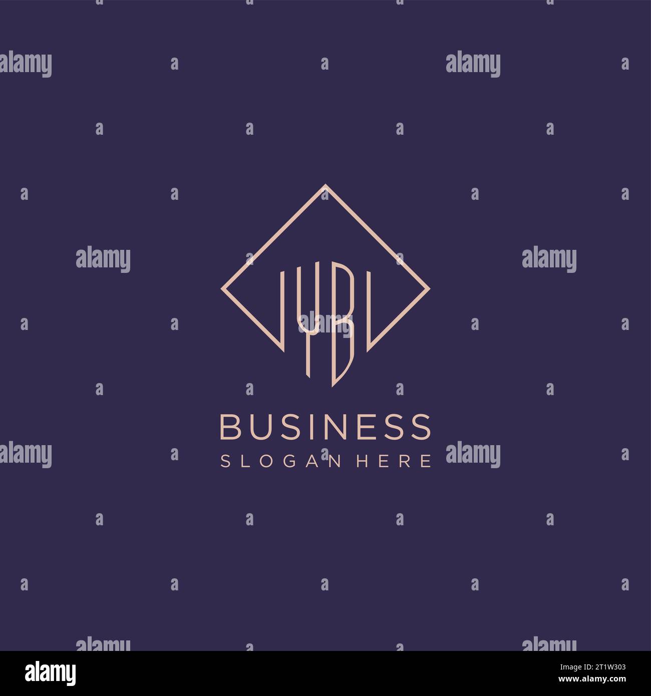 Initials YB logo monogram with rectangle style design vector graphic Stock Vector