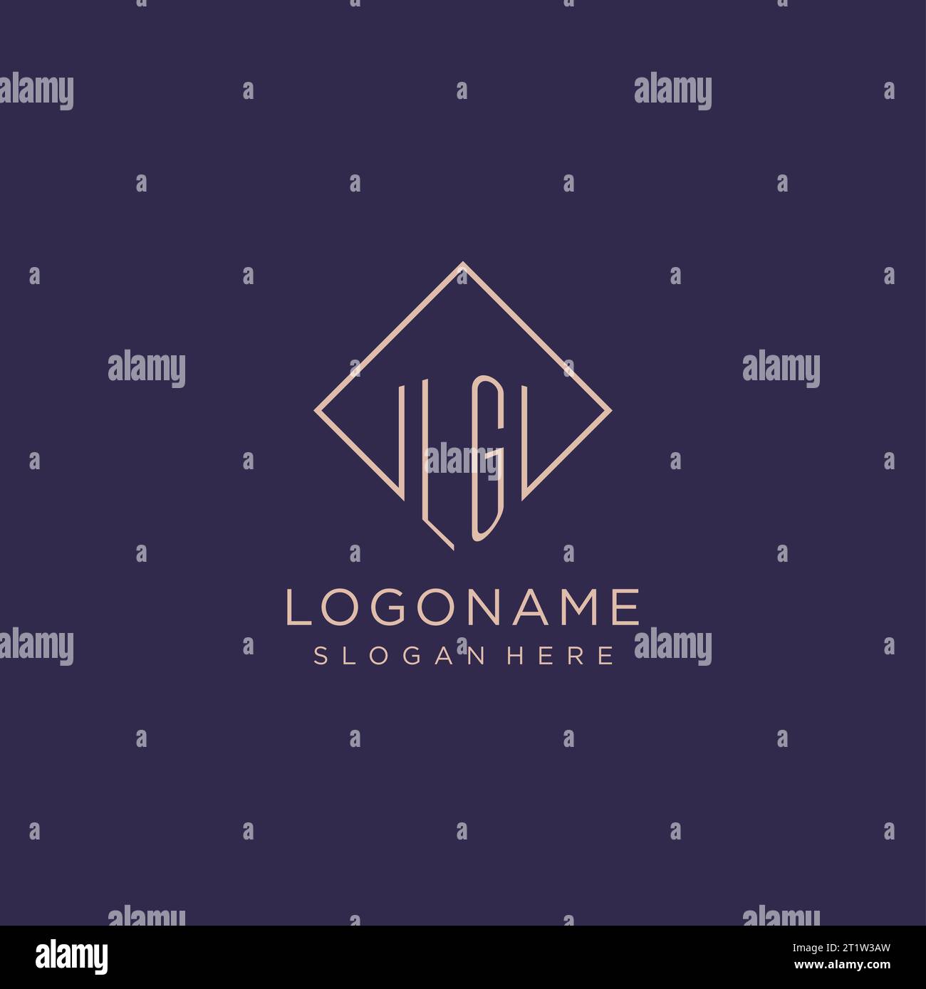 Initials LG logo monogram with rectangle style design vector graphic ...