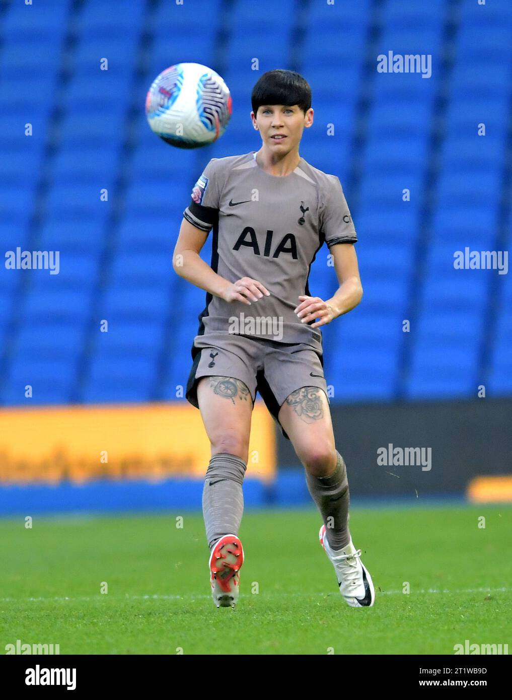Brighton UK 15th October 2023 - Ashleigh Neville of Tottenham  during the Barclays  Women's Super League football match between Brighton & Hove Albion and Tottenham Hotspur at The American Express Stadium (Editorial Use Only) : Credit Simon Dack /TPI/ Alamy Live News Stock Photo