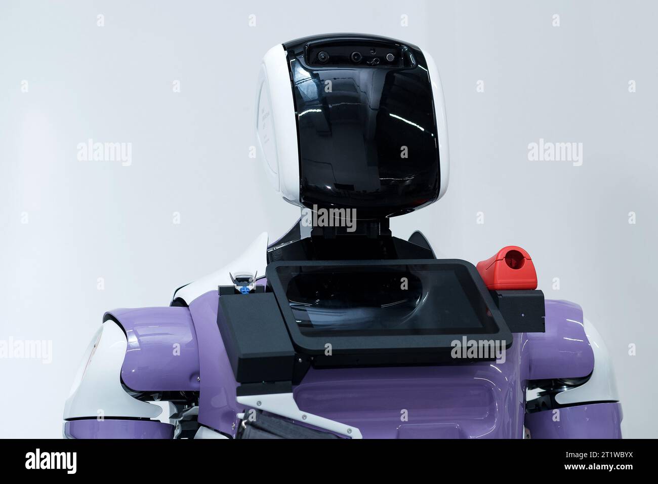 Perm, Russia - July 13, 2023: switched off humanoid robot with an ...
