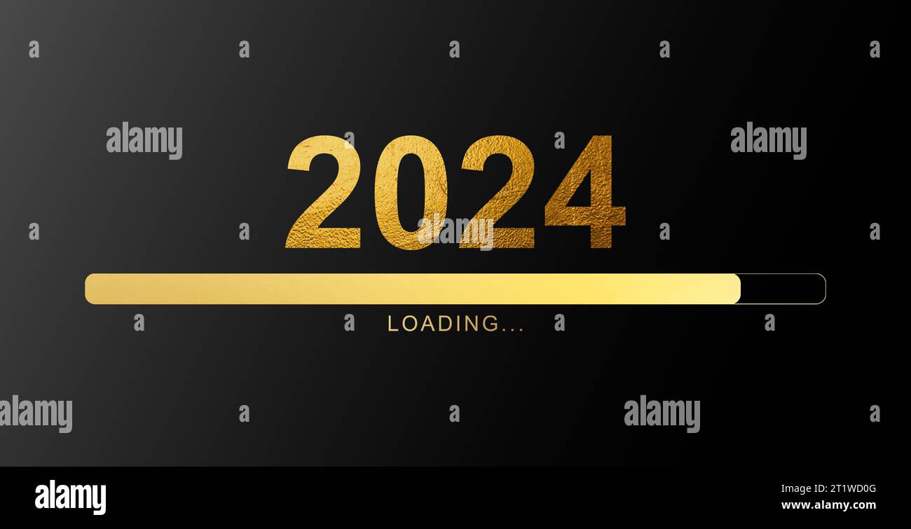 Loading process ahead of new year 2024. Symbol of new year celebration ...