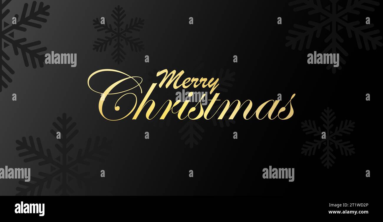 Golden text on black background. Merry Christmas and Happy New Year ...