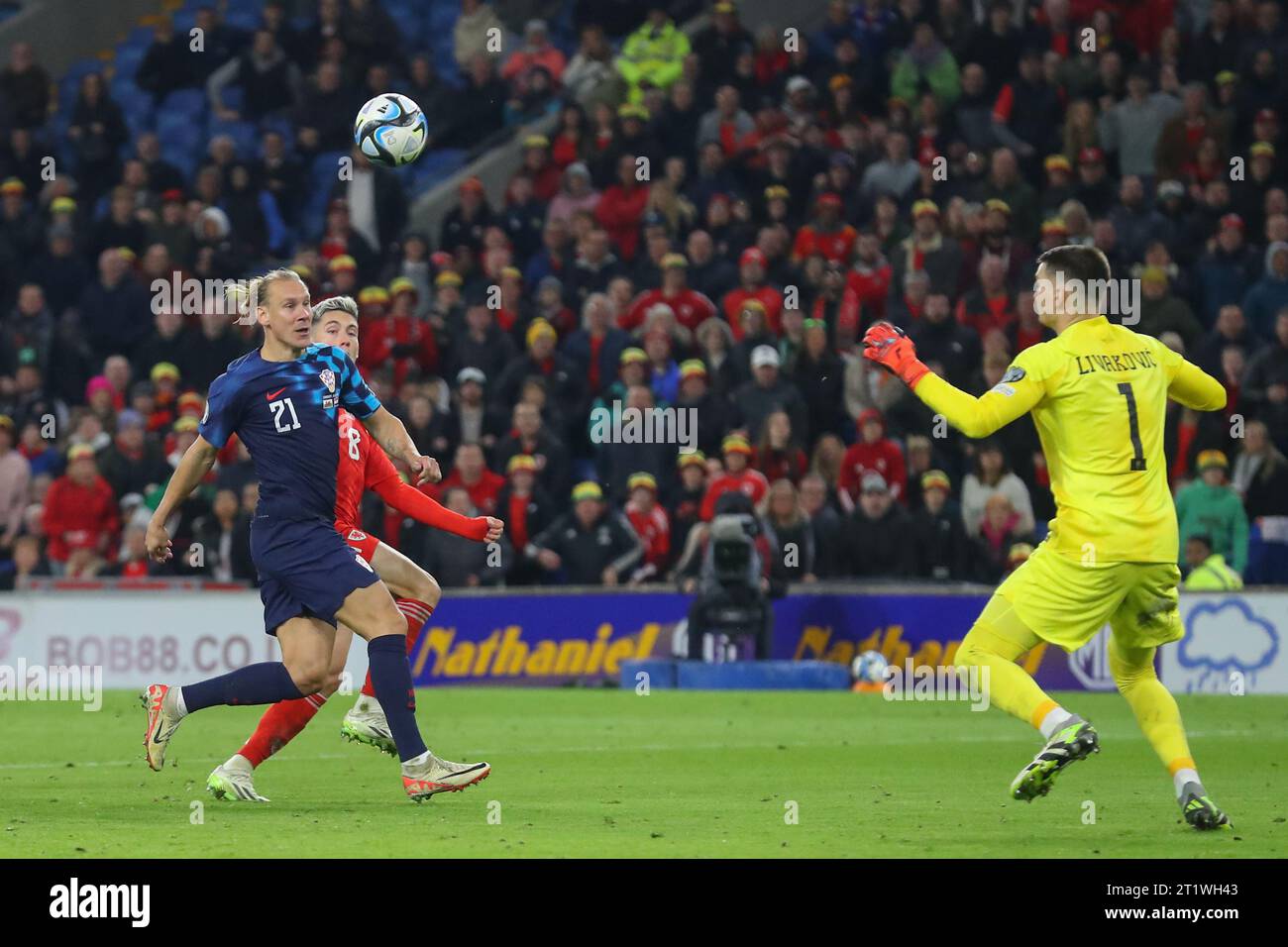 Harry Wilson of Wales scores a goal to make it 10 during the UEFA Euro 2024 Qualifiers match