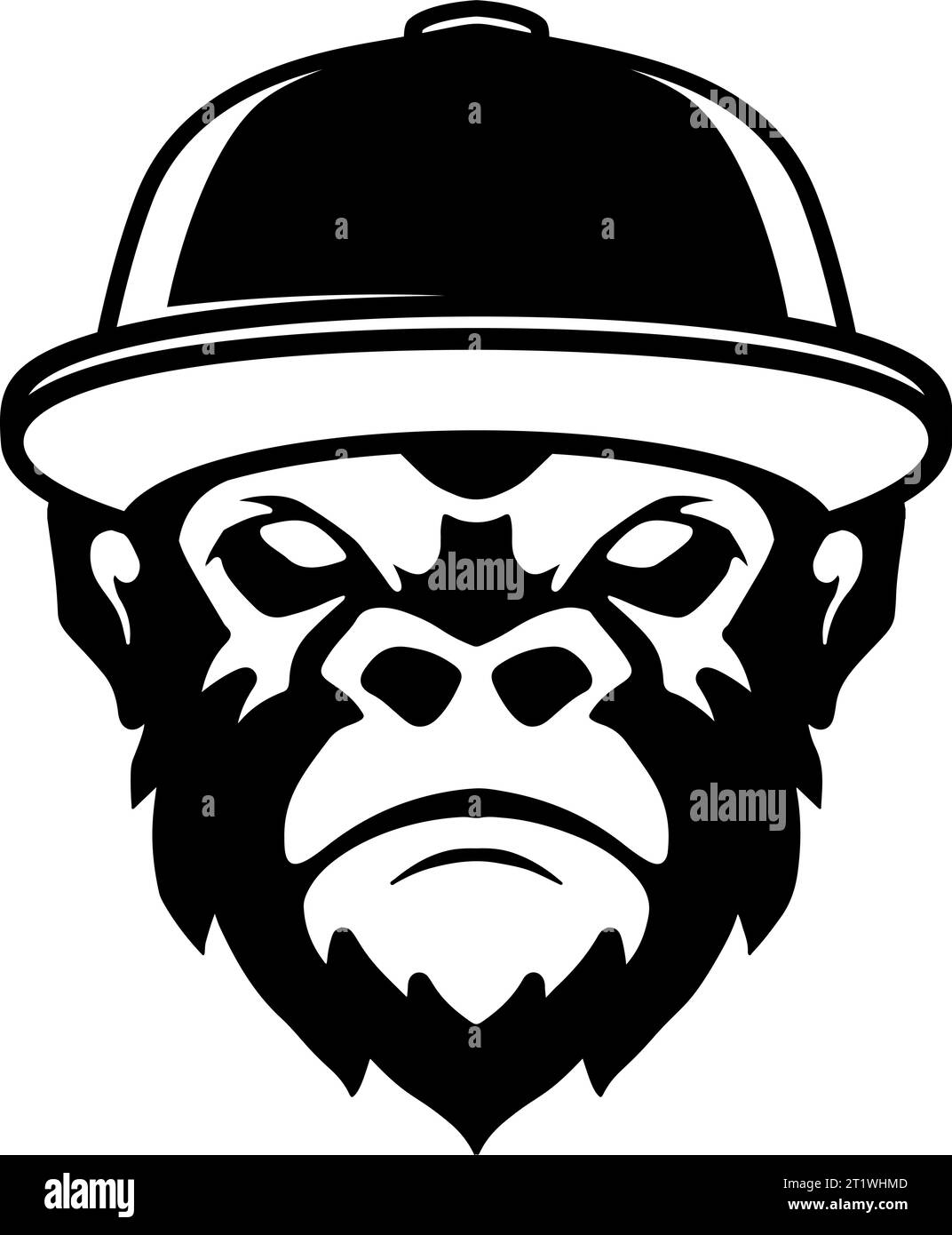 Illustration of monkey in a cap. Design element for t shirt, poster