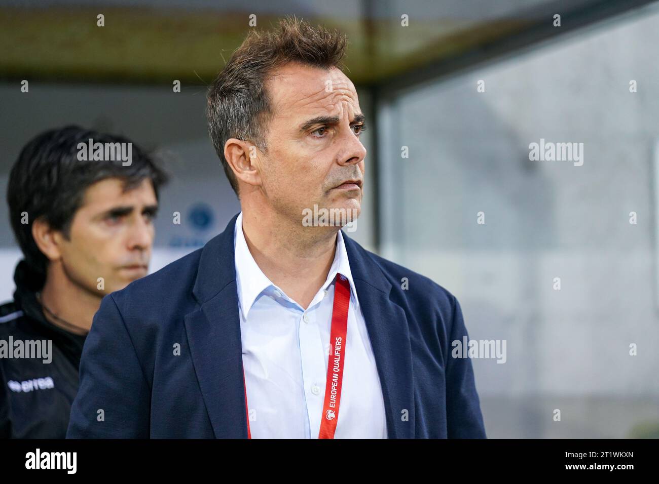 St. Gallen, St. Gallen. 15th Oct, 2023. St. Gallen, Switzerland, October  15th 2023: Portrait (headshot/close up) of head coach of Belarus Carlos  Alos Ferrer during the UEFA European Qualifiers football match between