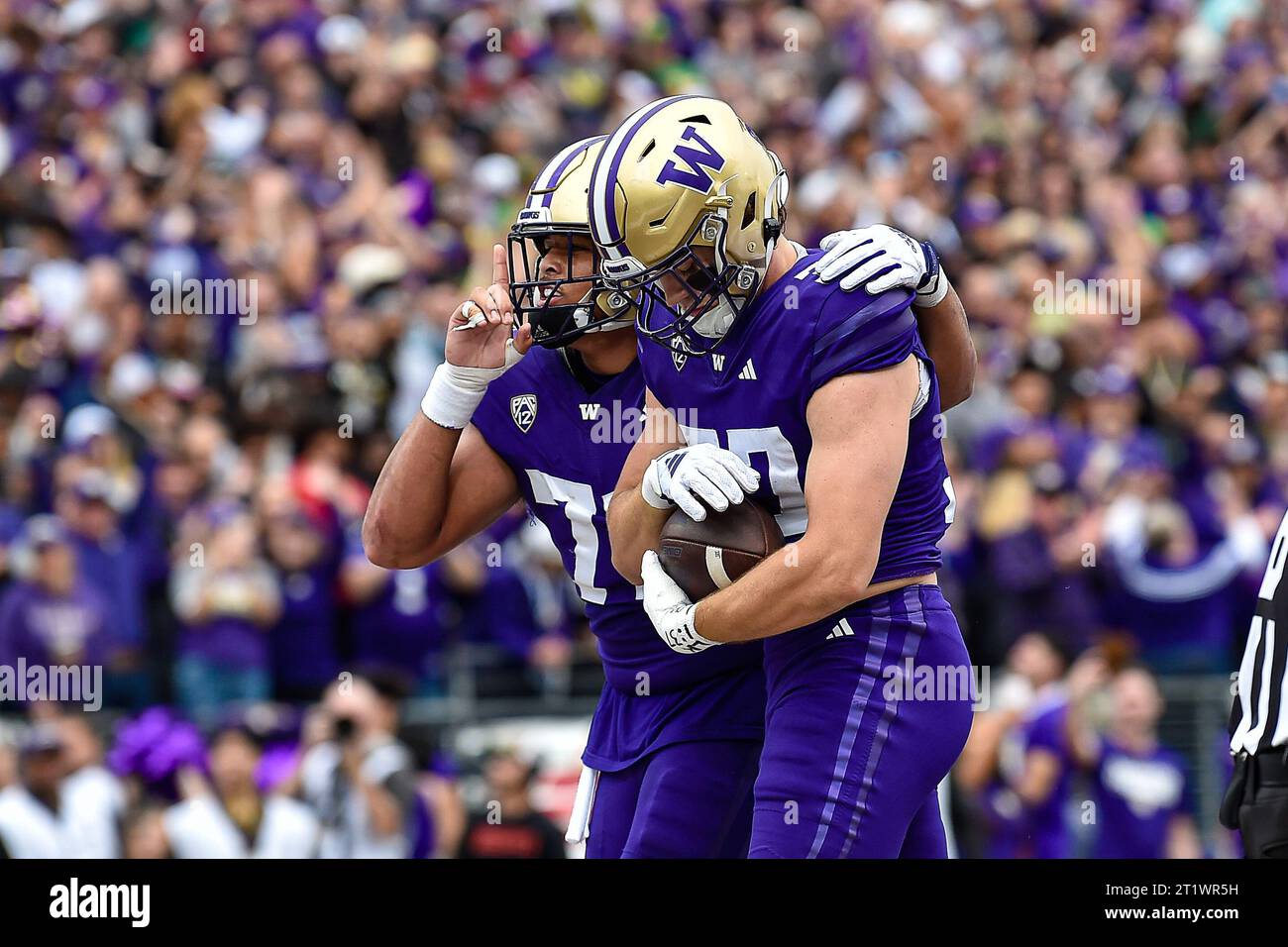 Seattle, WA, USA. 14th Oct, 2023. Washington Huskies tight end Jack ...