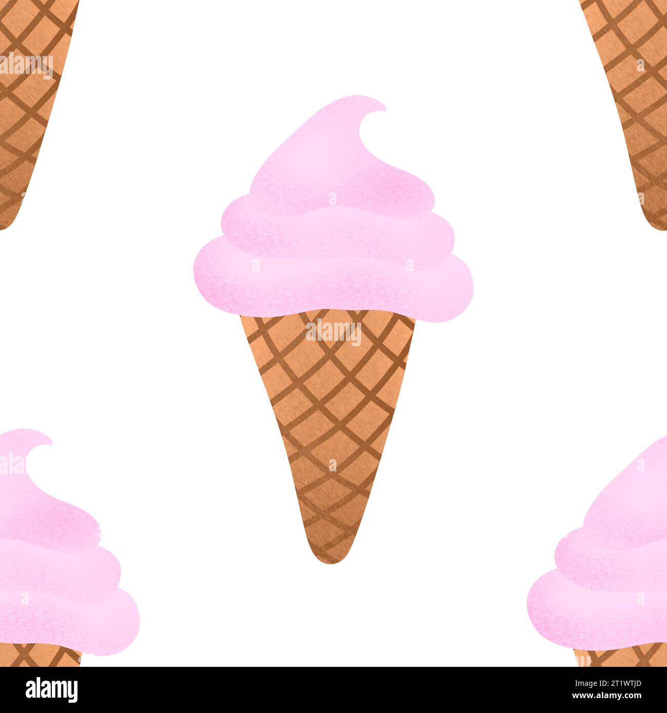 Summer cartoon seamless ice cream pattern for wallpaper and wrapping ...