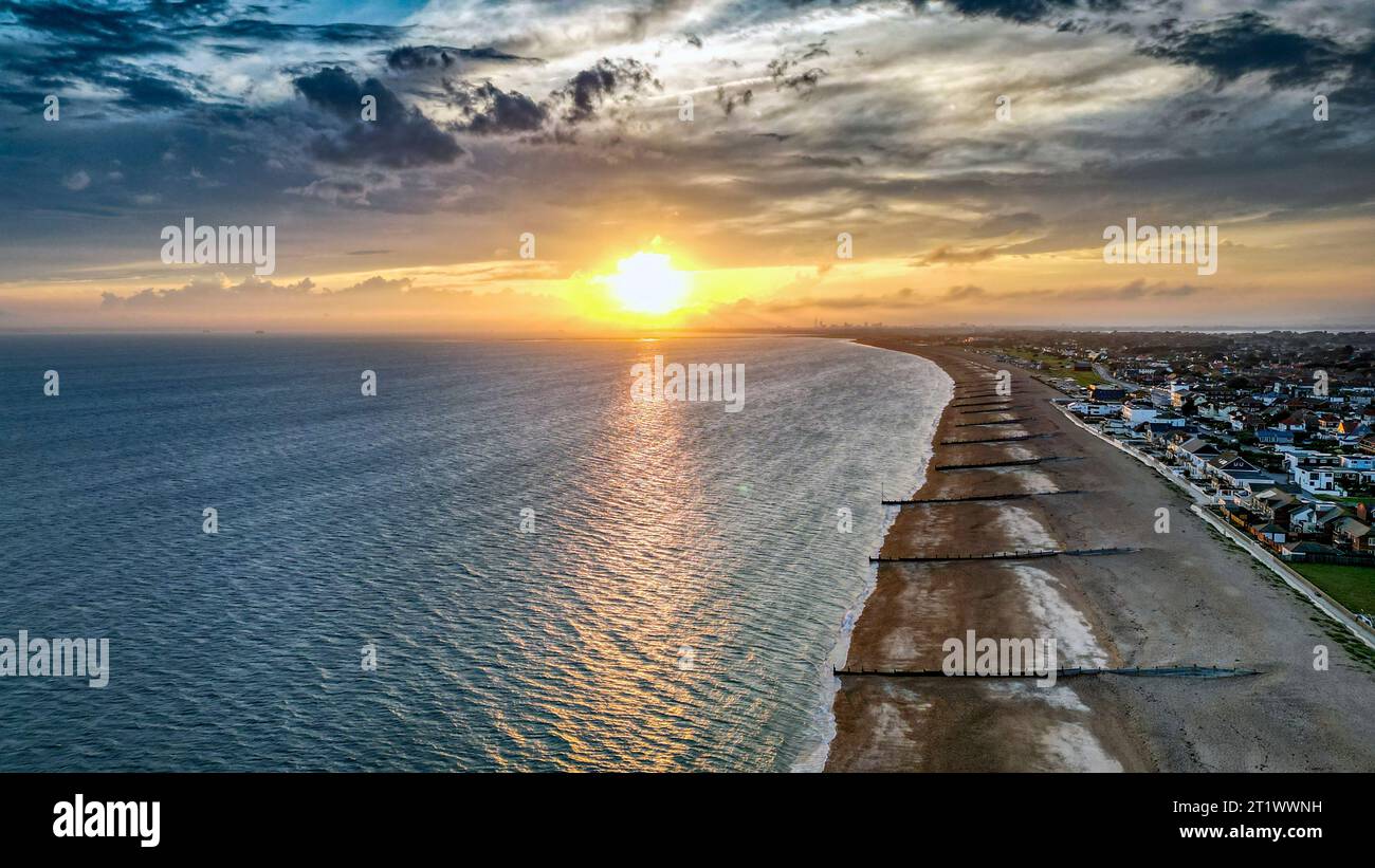Aerial view of Hayling Island beach in Hampshire, UK Stock Photo - Alamy
