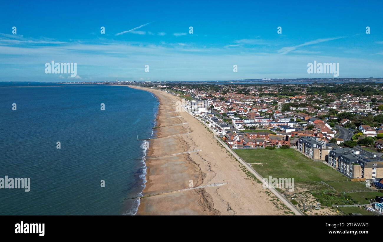 Aerial view of Hayling Island beach in Hampshire, UK Stock Photo - Alamy