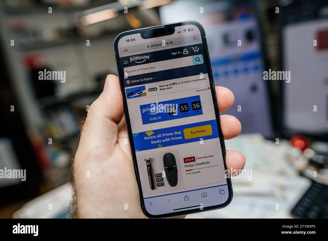 Paris, France Jul 12, 2023 The clock is ticking Prime Day countdown