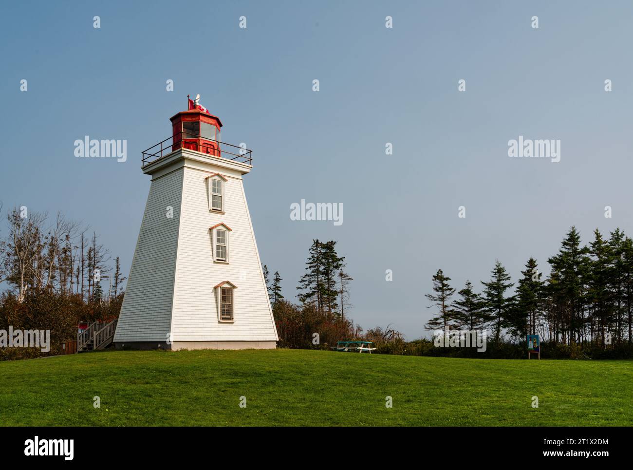 Cape Bear Lighthouse & Marconi Station   Murray Harbor, Prince Edward Island, CAN Stock Photo
