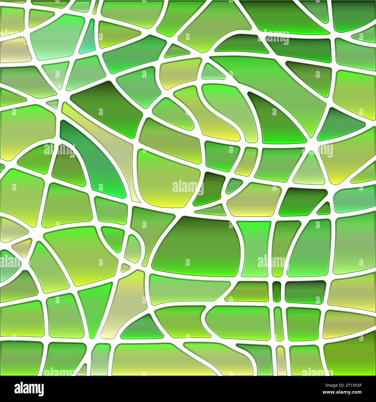 abstract vector stained-glass mosaic background - green and brown Stock ...