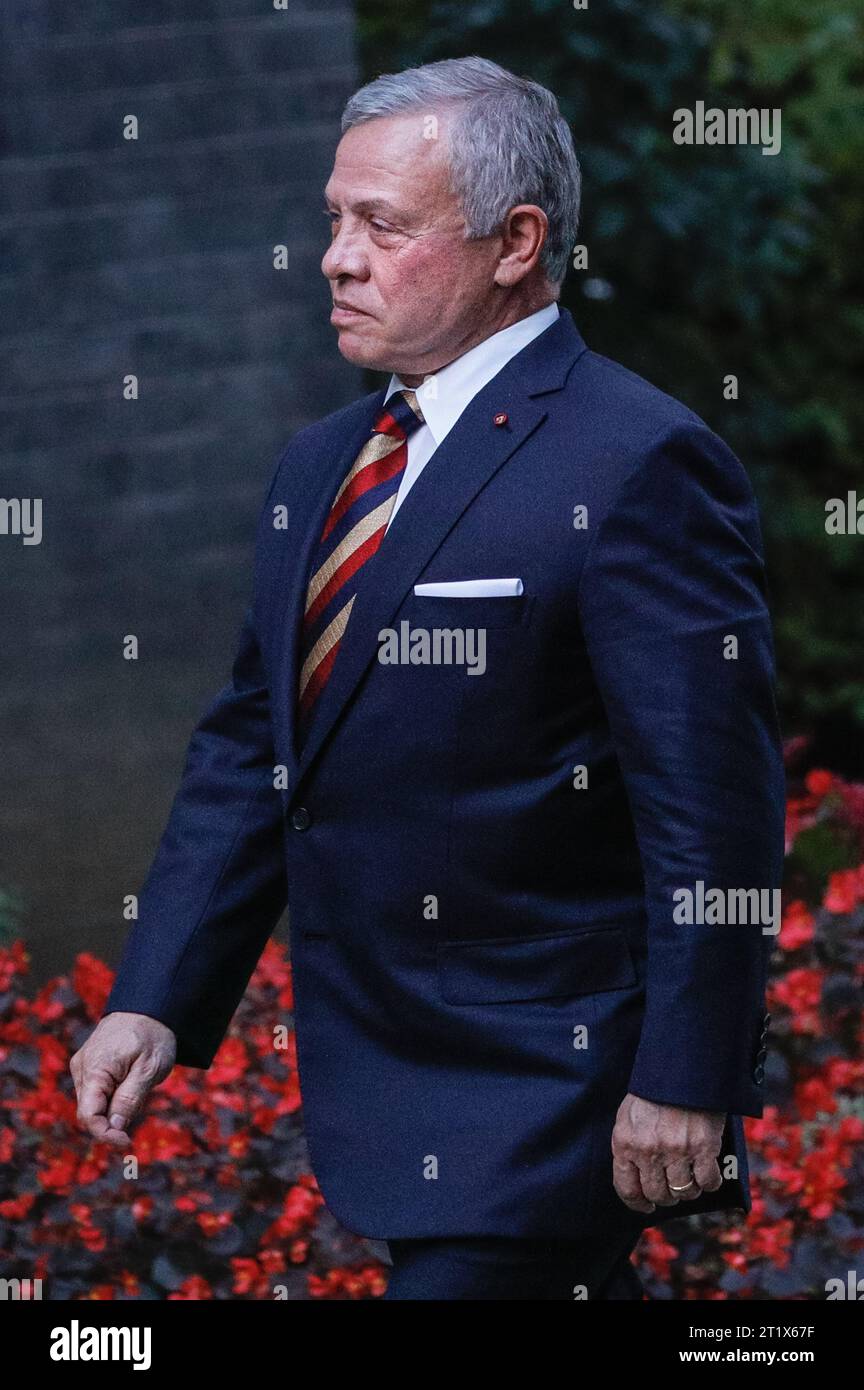 London, UK. 15th Oct, 2023. Rishi Sunak, British Prime Minister, welcomes His Majesty King Abdullah II, King of Jordan, to Downing Street. Credit: Imageplotter/Alamy Live News Stock Photo