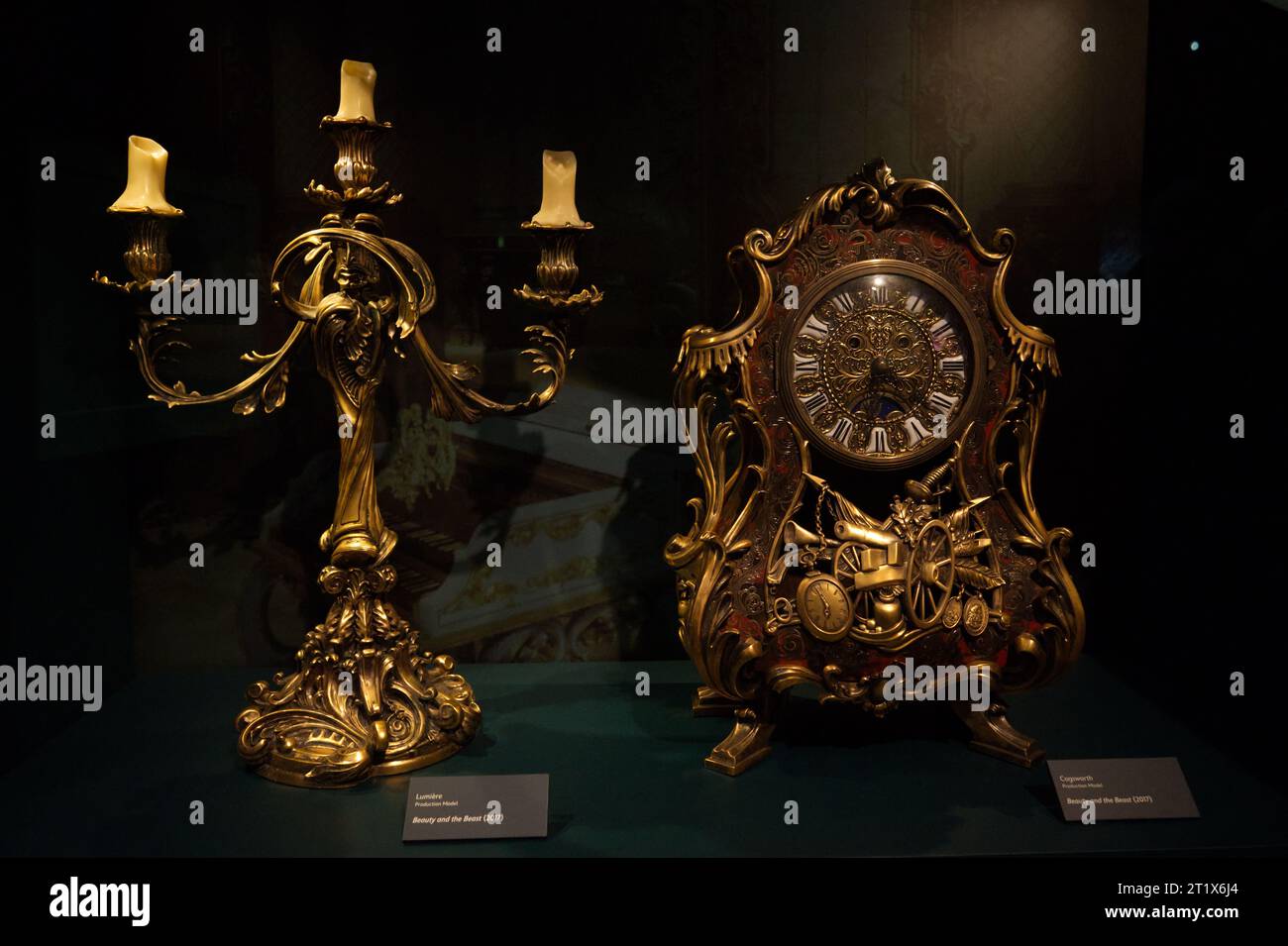 Cogsworth and Lumière from Beauty and the Beast (2017) at the Disney100