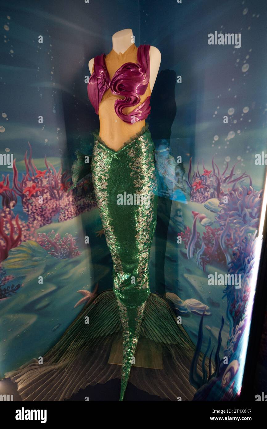 The Little Mermaid (2023) costume at the Disney100 exhibition Stock Photo