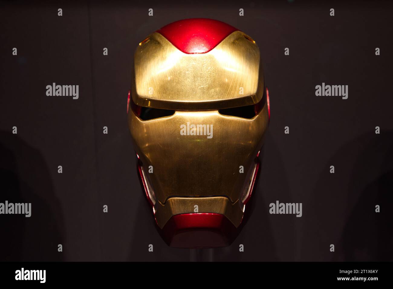 Iron Man helmet at the Disney100 exhibition Stock Photo