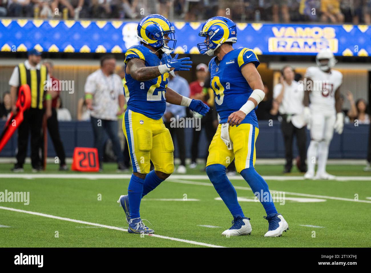 Los Angeles Rams Running Back Kyren Williams (23) And Quarterback ...