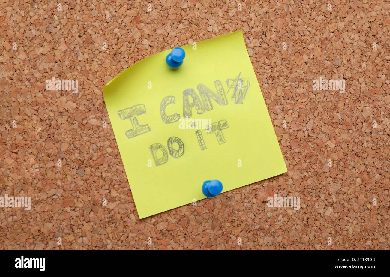 Motivation concept. Changing phrase from I Can't Do It into I Can Do It ...