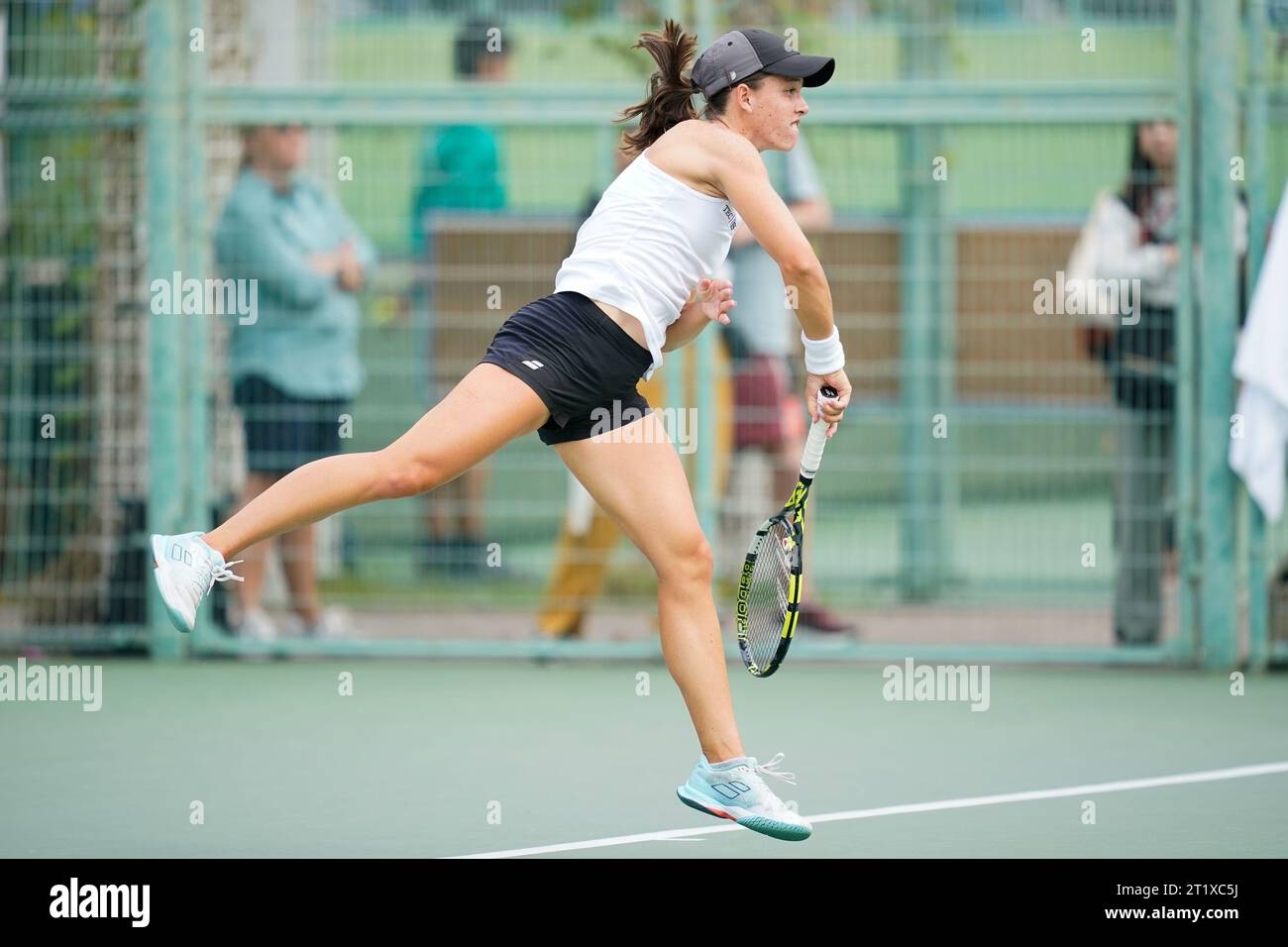 Osaka, Japan. 14th Oct, 2023. Kaitlin Quevedo (USA), October 14, 2023 - Tennis : Girls Singles Semifinal Match at ITC Utsubo Tennis Center during Osaka Mayor's Cup World Super Junior Tennis Championships 2023 in Osaka, Japan. Credit: SportsPressJP/AFLO/Alamy Live News Stock Photo