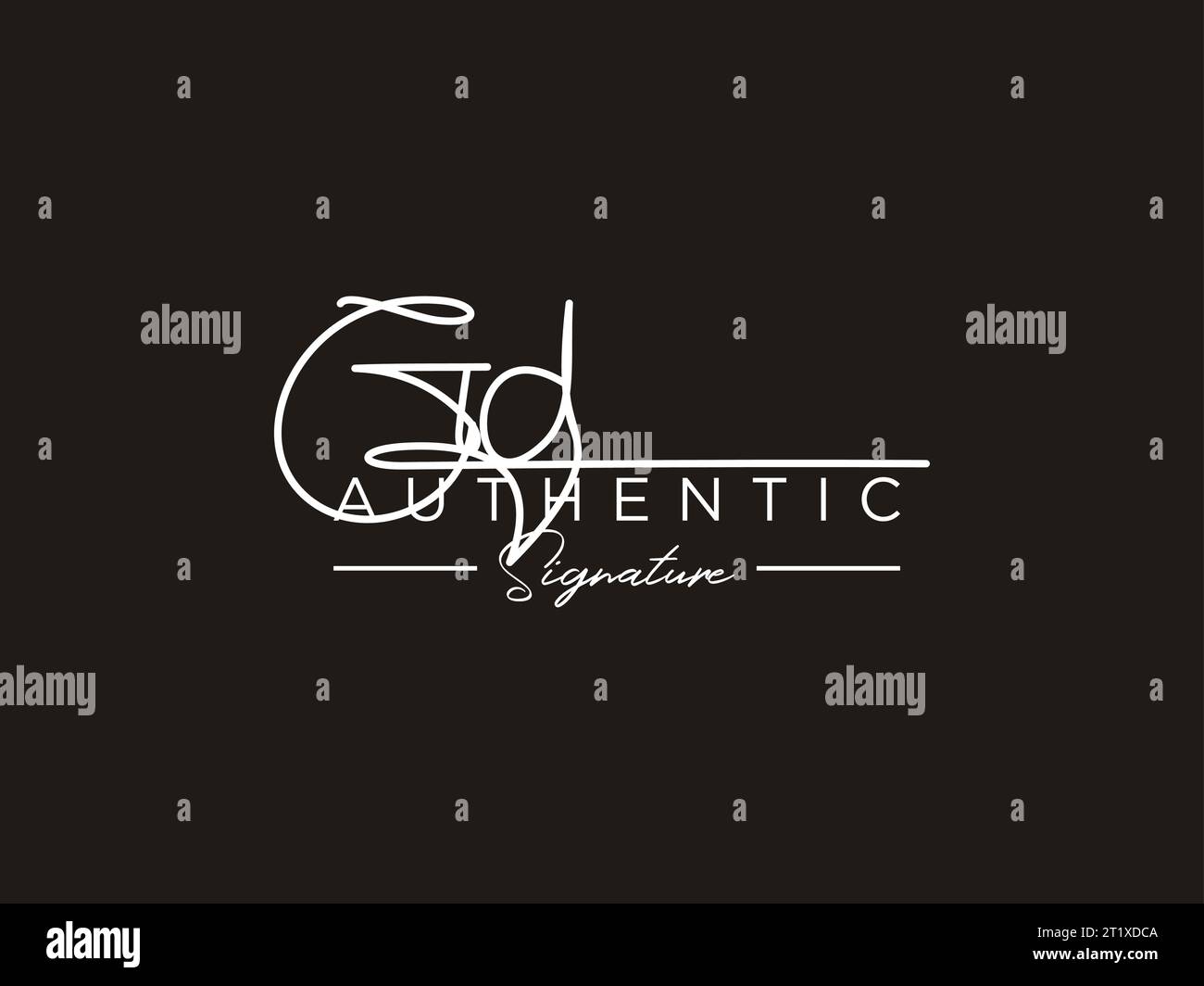 GD Signature Logo Template Vector. Stock Vector