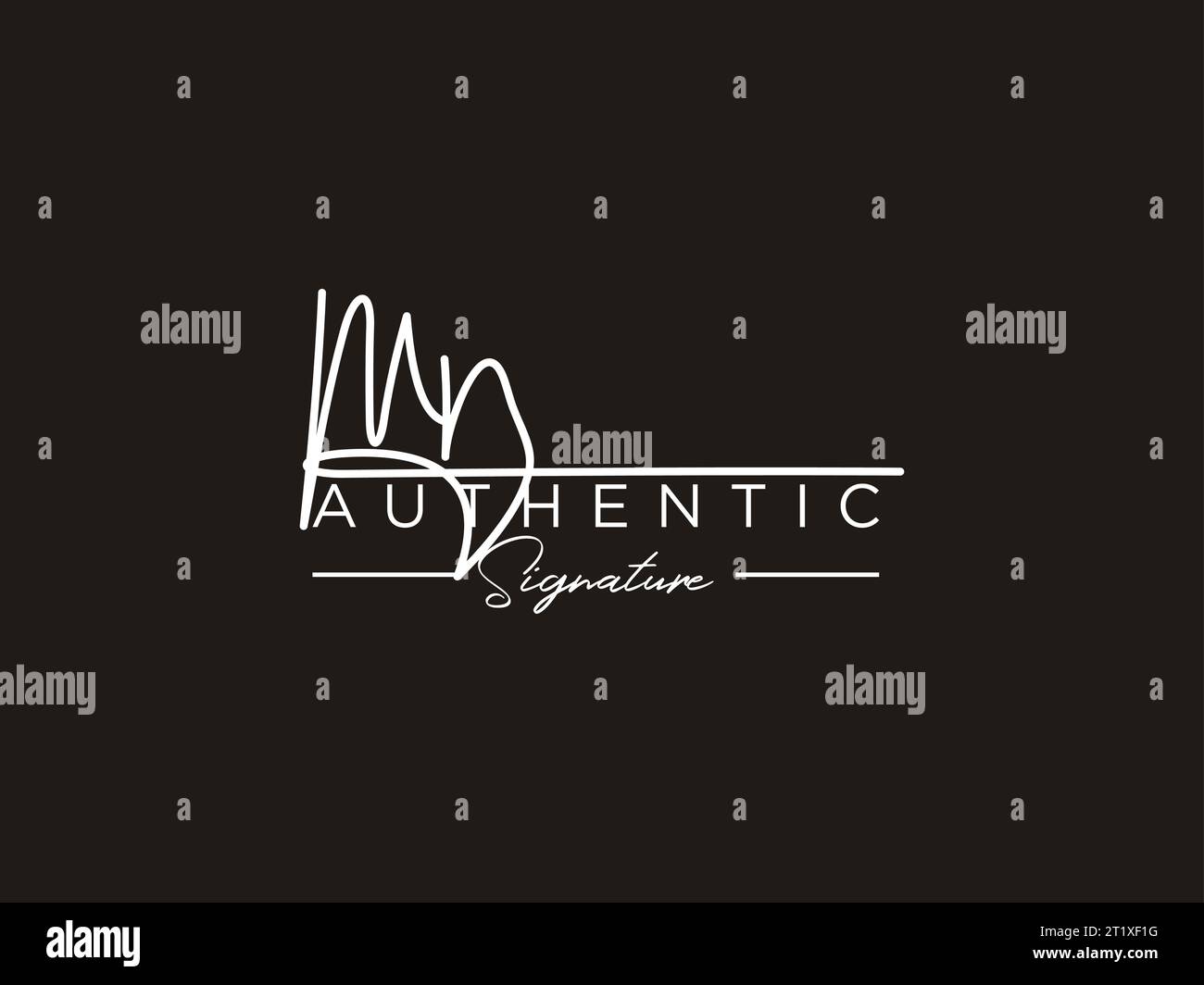MN Signature Logo Template Vector. Stock Vector