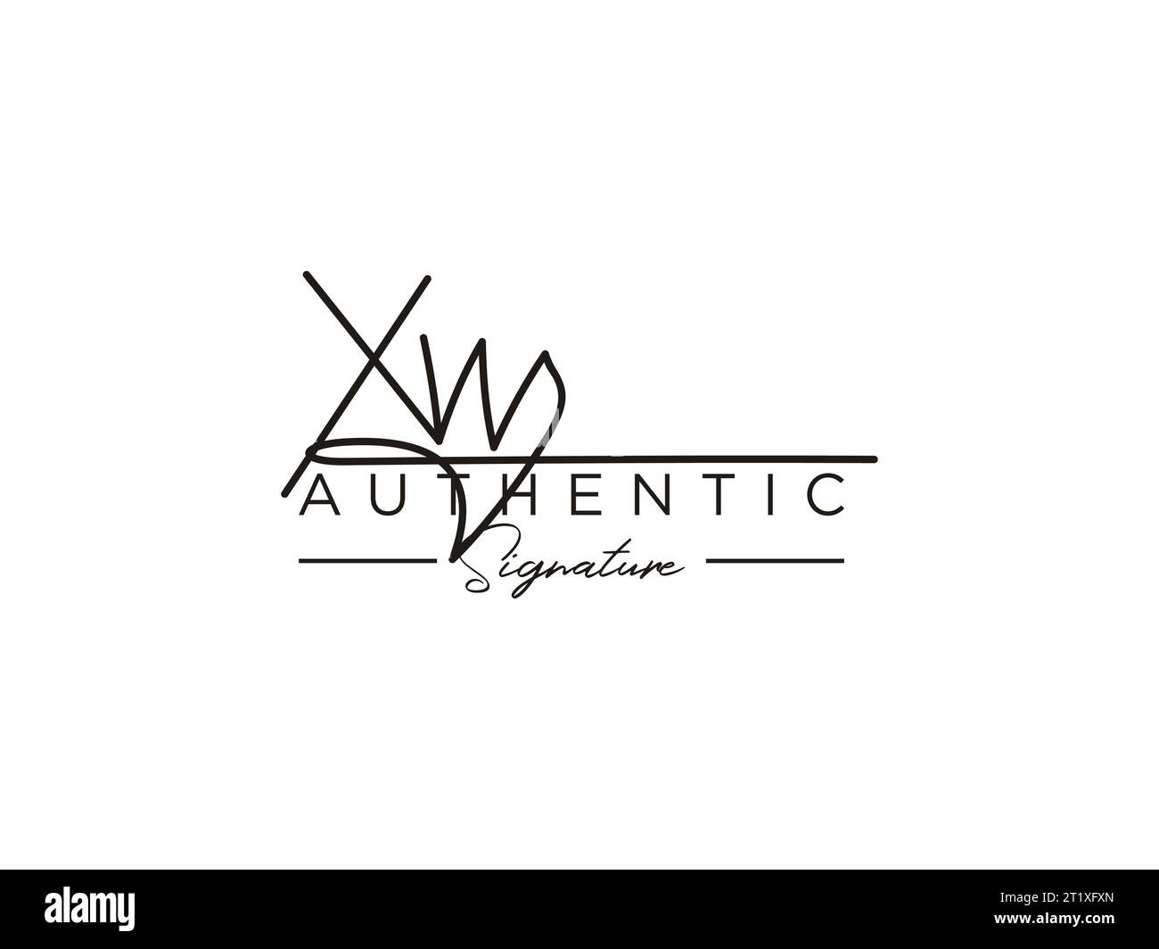 XW Signature Logo Template Vector. Stock Vector