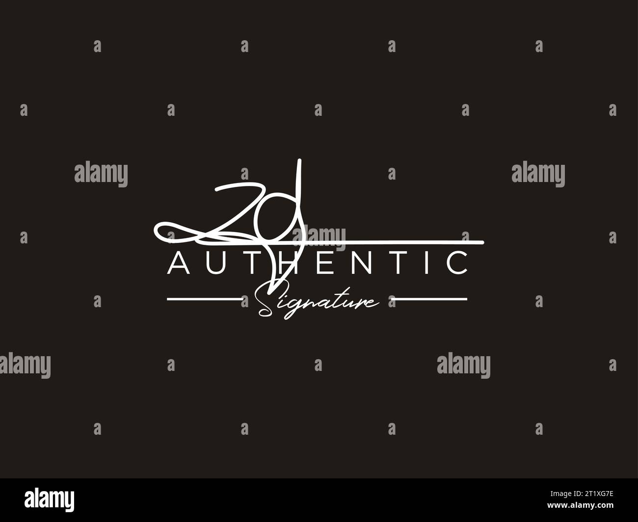 ZD Signature Logo Template Vector. Stock Vector
