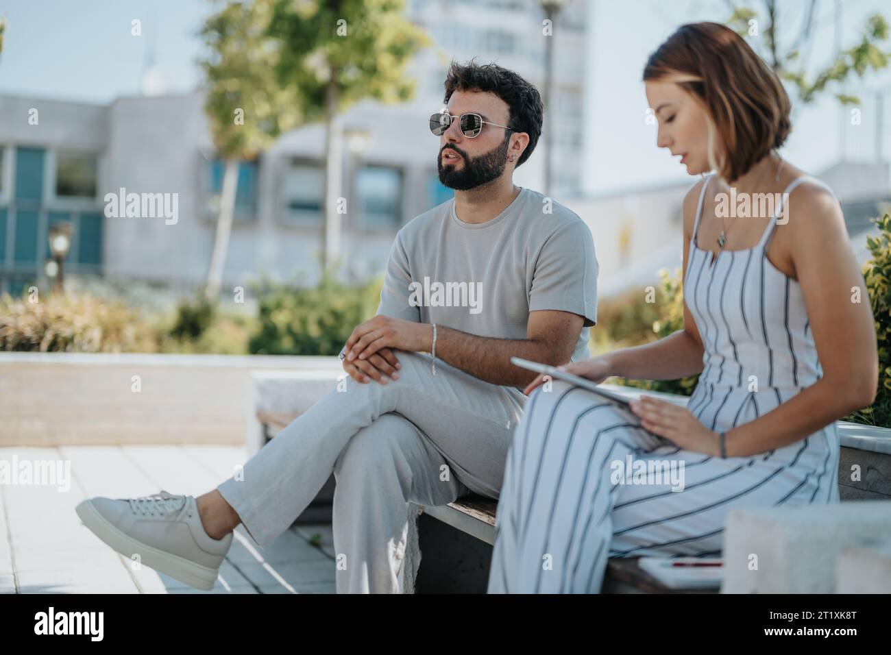 Successful Architects Collaborating on Modern Urban Building Design Stock Photo