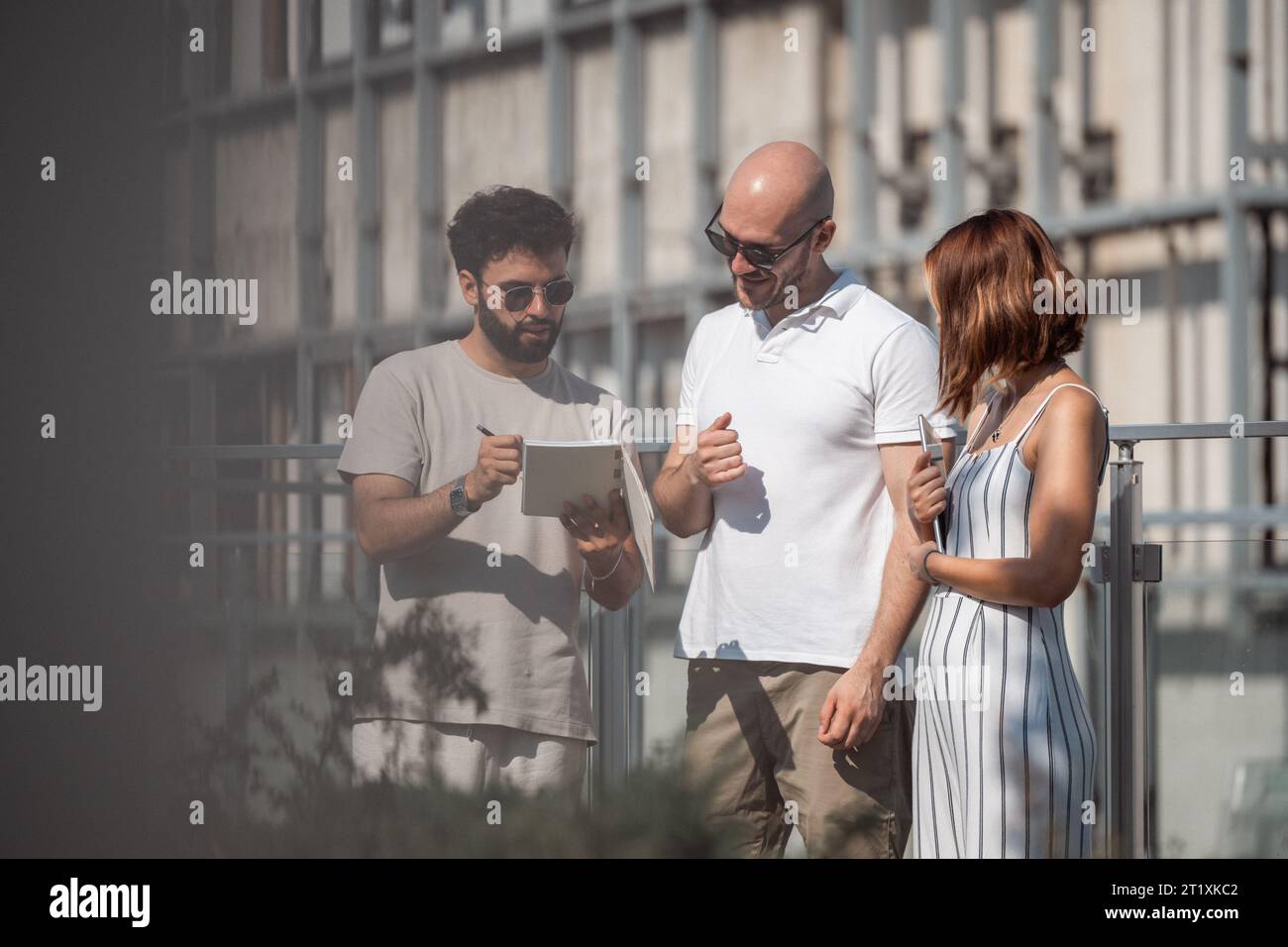 Successful Collaboration in Modern Urban Architecture Stock Photo