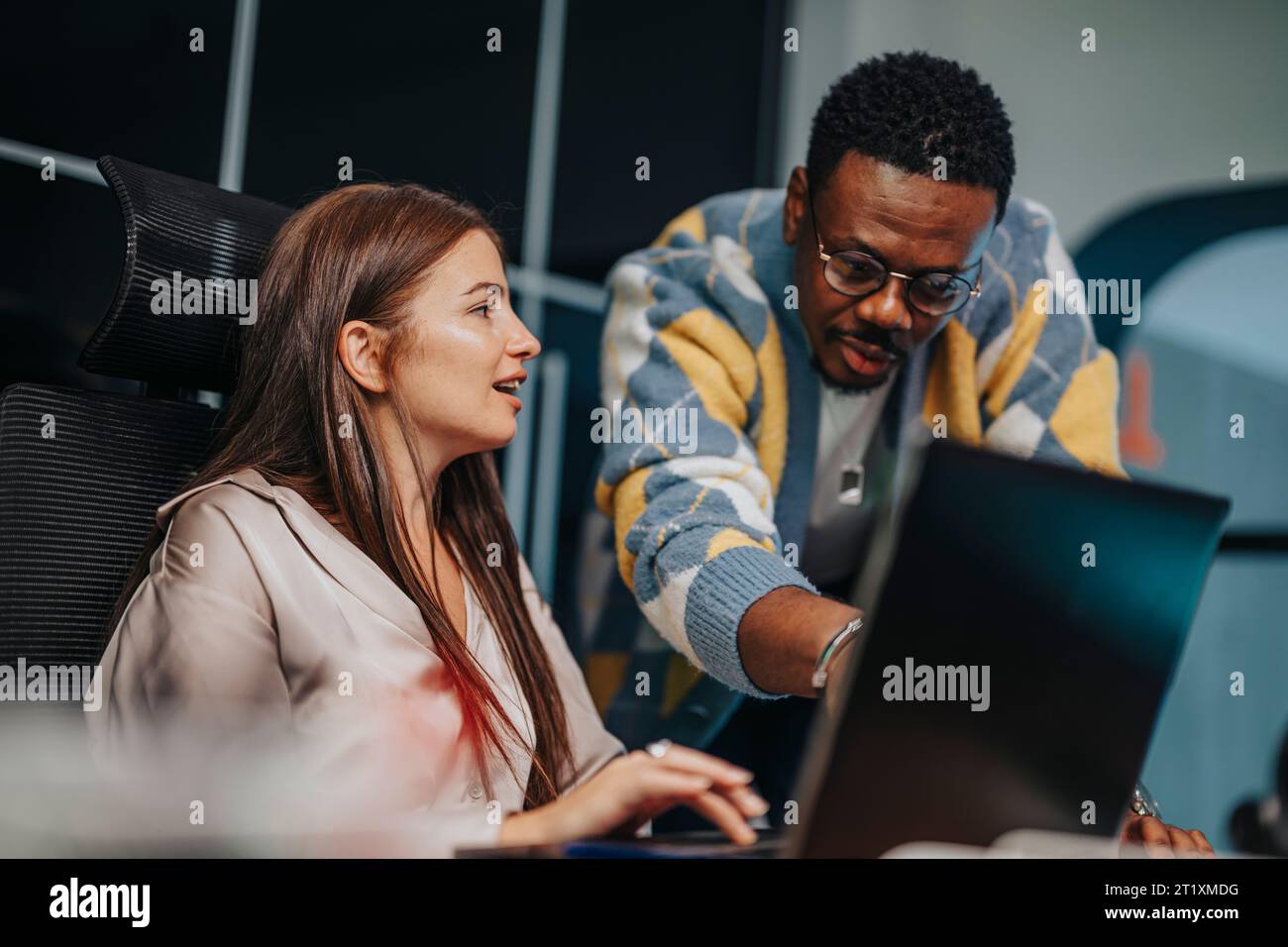 Multiracial business team in a modern conference room, collaborating ...