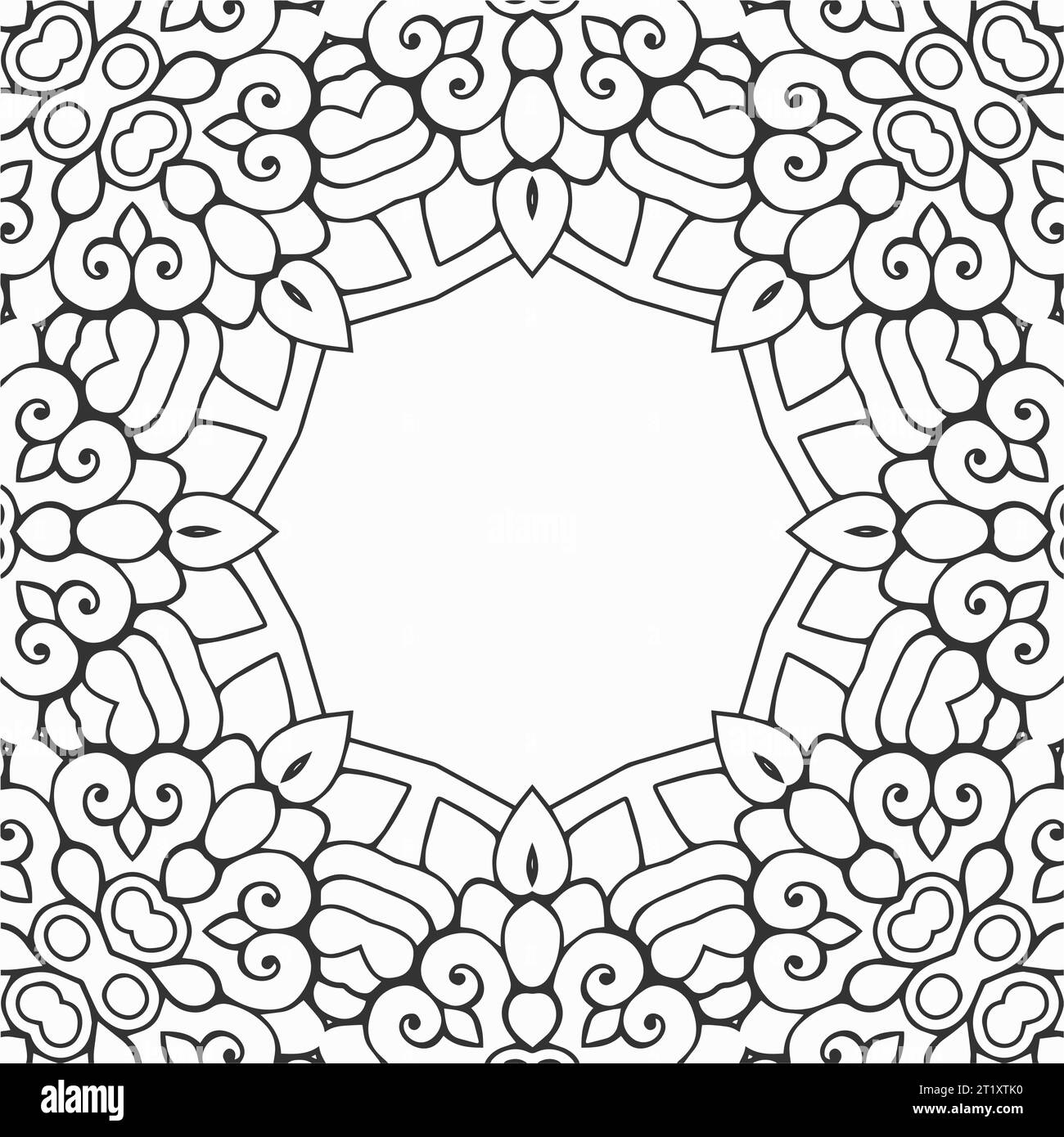 vector geometric pattern coloring page design Stock Vector